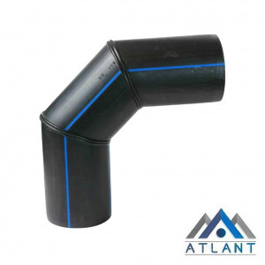 Отвод сварной 46-90° 3-х сегментный D-140 мм ПЭ 100 (ПНД) SDR 11