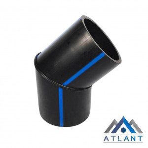 Отвод сварной 1-45° 2-х сегментный D-400 мм ПЭ 100 (ПНД) SDR 17
